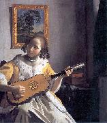 Johannes Vermeer, Youg woman playing a guitar